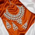 Crystal Necklace with Earrings and Tikka