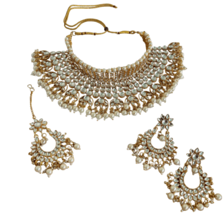 Gold and white Bridal Necklace set