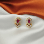 Gold plated Earrings with stone