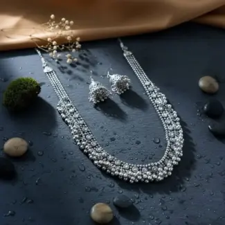 Oxidized Maala and Jhumka