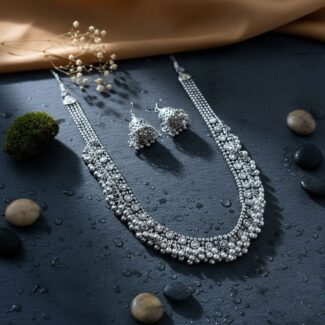 Oxidized Maala and Jhumka