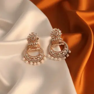 Rose-Gold jhumka Earrings