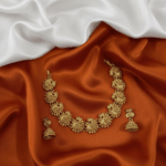 Gold colored Necklace and jhumka