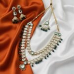 Kundan Maala with Green beads Set