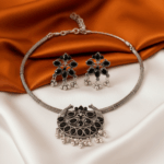 Black stone Oxidized Necklace set