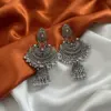 Black Silver long Jhumka - 9cm