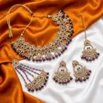 Dark Eggplant color Necklace set