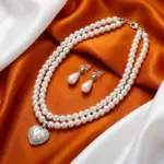 White Pearl Maala with Earrings