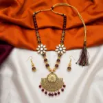 Gold color mixed Maala with Earrings