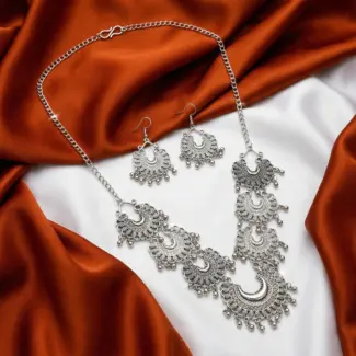 Silver Maala with Earrings