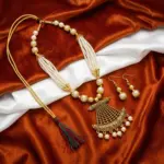 White Beads Maala with Earrings