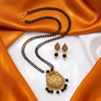 Double layer Mangal sutra with Earrings