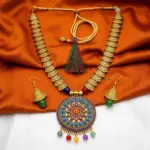 Gold colored Maala and Earrings