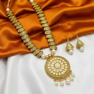 Gold colored Maala and Earrings
