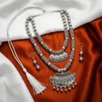 Silve Double Layer Maala with Earrings