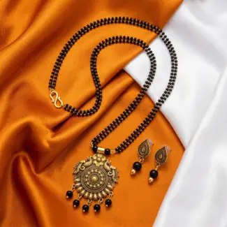 Double layer Mangal sutra with Earrings