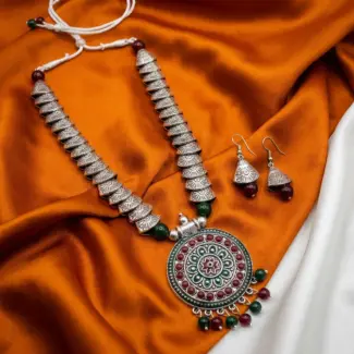 Silve Maala with Earrings