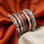 8 Pieces Silver Bangles  (Size 2.4)