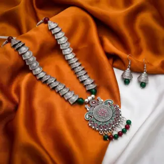 Silve Maala with Earrings