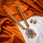 Gold colored Maala and Earrings