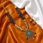 Multi-coloured Beads Maala with Earrings