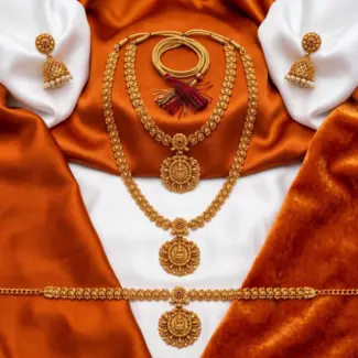 Gold colored Simple Semi Bridal