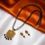 Double layer Mangal sutra with Earrings