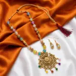Multi Beads Maala with Earrings