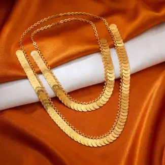 Yellow Gold Kasulaperu Necklace | Classic Indian Coin Jewellery
