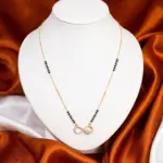 Infinity Knot AD Stone Pendant with Black Bead Daily Wear Mangalsutra