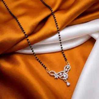 Infinity Loop Floral AD Stone Daily Wear Mangal sutra
