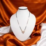Modern Triple Teardrop Pendant Mangal sutra with Shimmering Stones