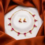 Boho Heart Charm Choker & Matching Earrings Set