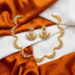 Half Moon Kundan Stone Choker Set with Matching Stud Earring