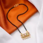 Rhea Shimmering Bar Chandelier Black Bead Mangalsutra