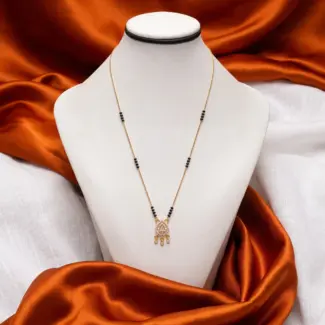 Modern Dainty Arch Lattice Crystal Drop Mangalsutra