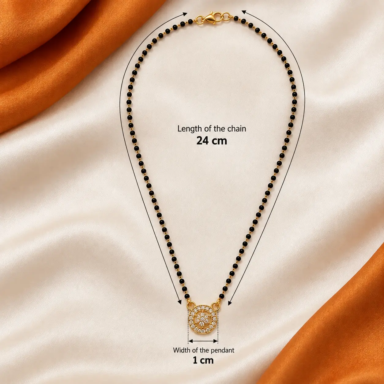 Ira Circle Black Bead Mangalsutra - Image 3