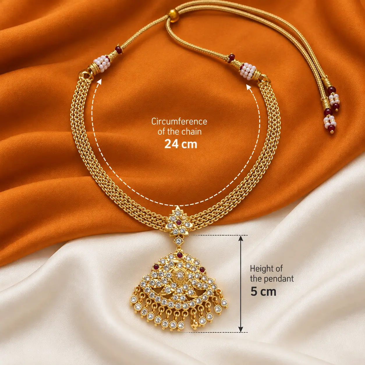 a_clean_studio_product_photograph_infographic_of_t.png Vintage Impon Attigai Necklace with Stone Pendant – image 3
