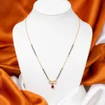 Crystal Finish AD Stone Infinity Mangalsutra with Ruby Red Pear Drop Charm