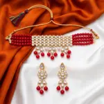 Kundan with Beads Choker and Earrings