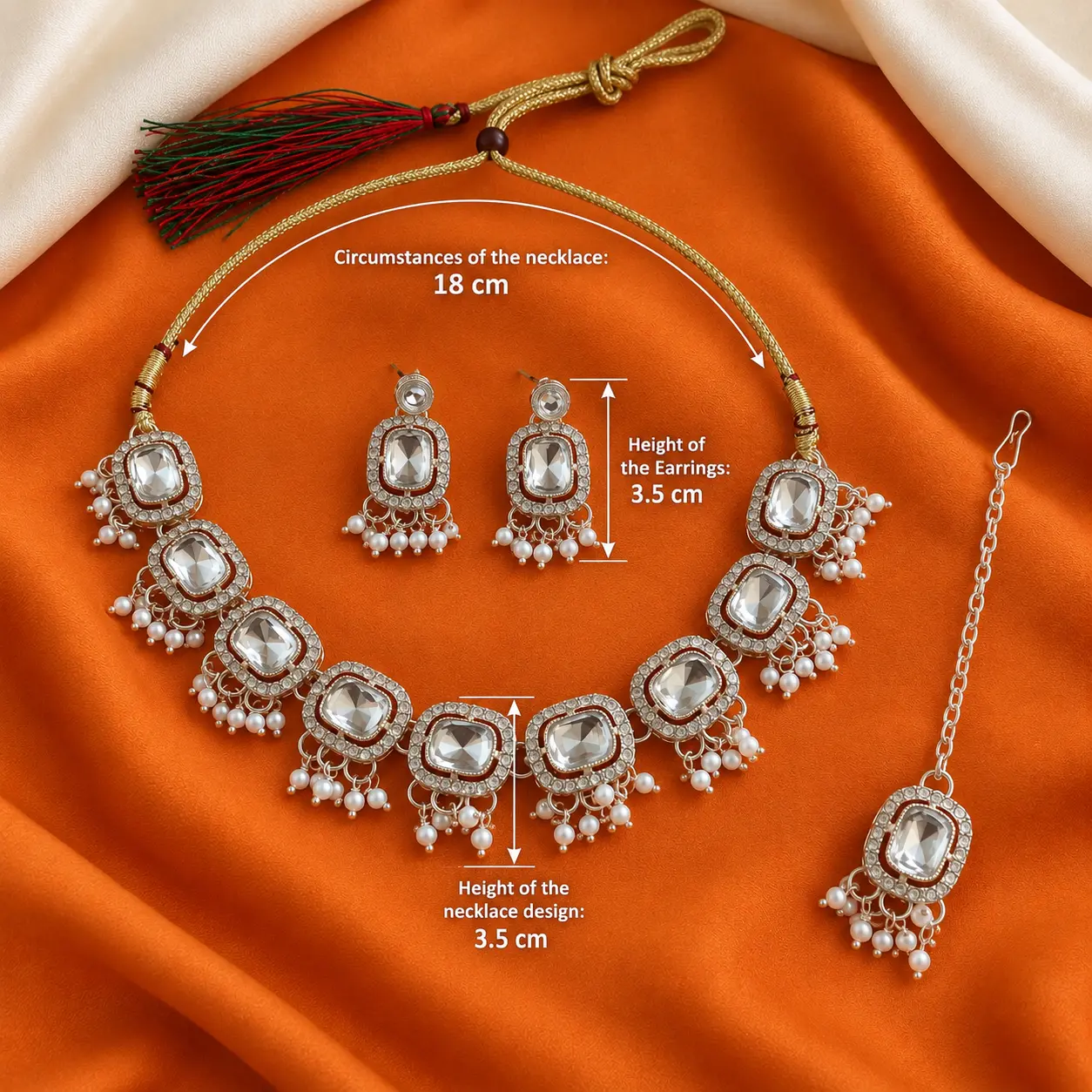 a_clean_product_photography_infographic_style_imag.png Silver-Tone Mirror Stone Necklace Set with Earrings & Maang Tikka – image 3