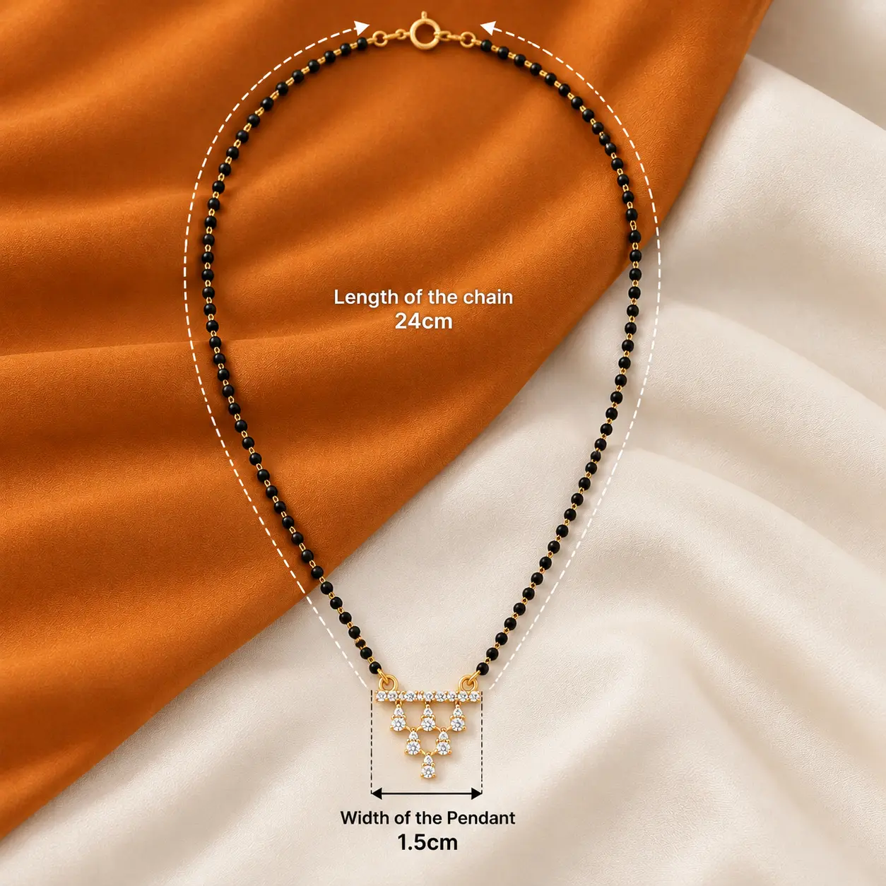 Modern Geometric Triangle Pendant Mangalsutra - Image 3