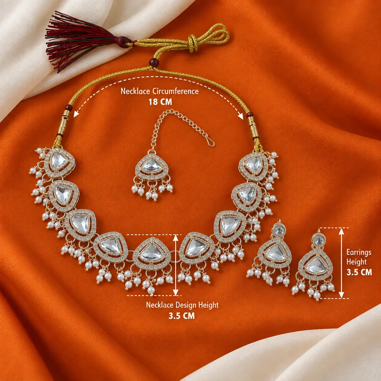 a_product_photography_measurement_infographic_on_a.png Clear Stone Pearl Drop Necklace Set with Earrings & Tikka – image 3