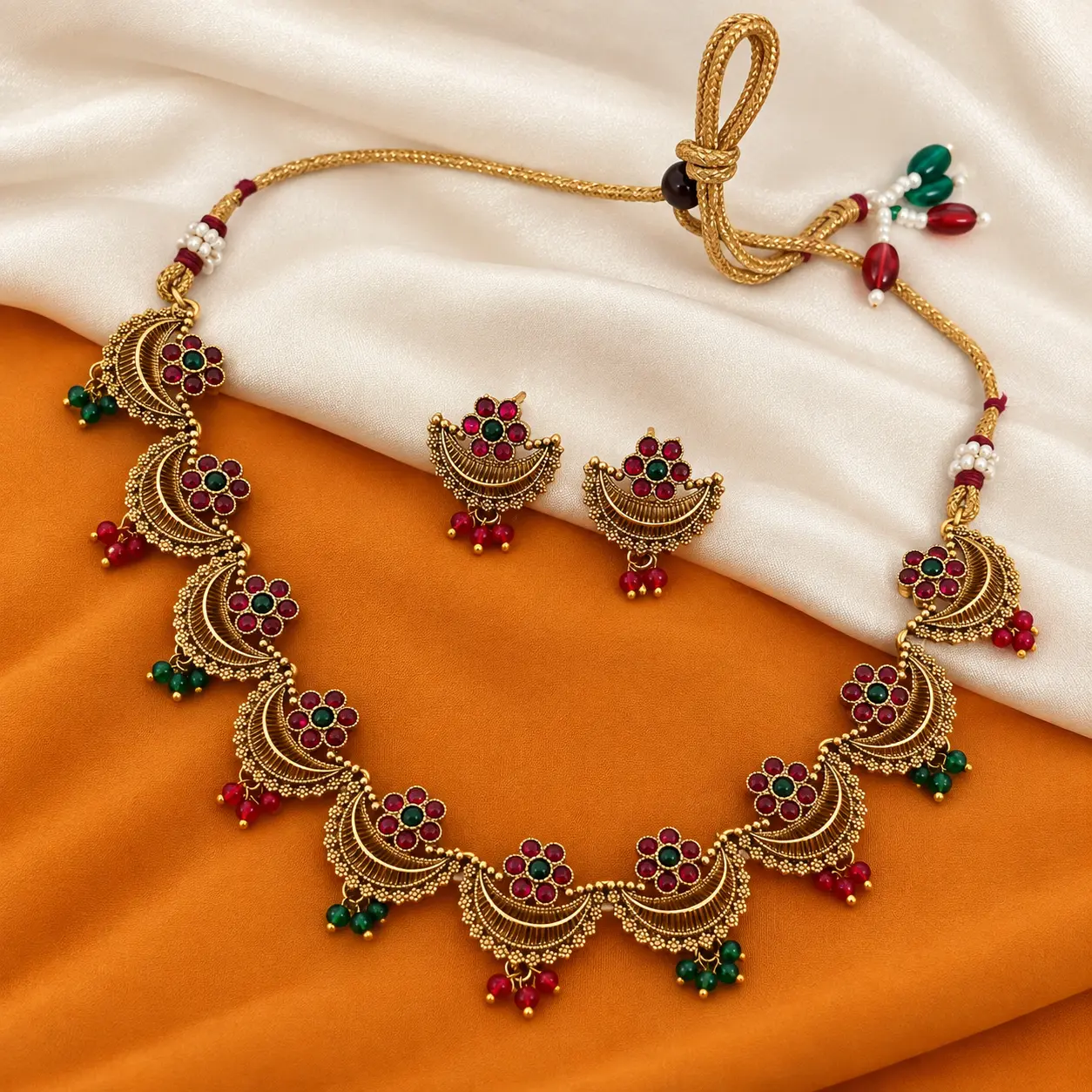 a_high_resolution_product_style_still_life_photogr.png Trending Antique Gold-Tone Red & Green Choker Set