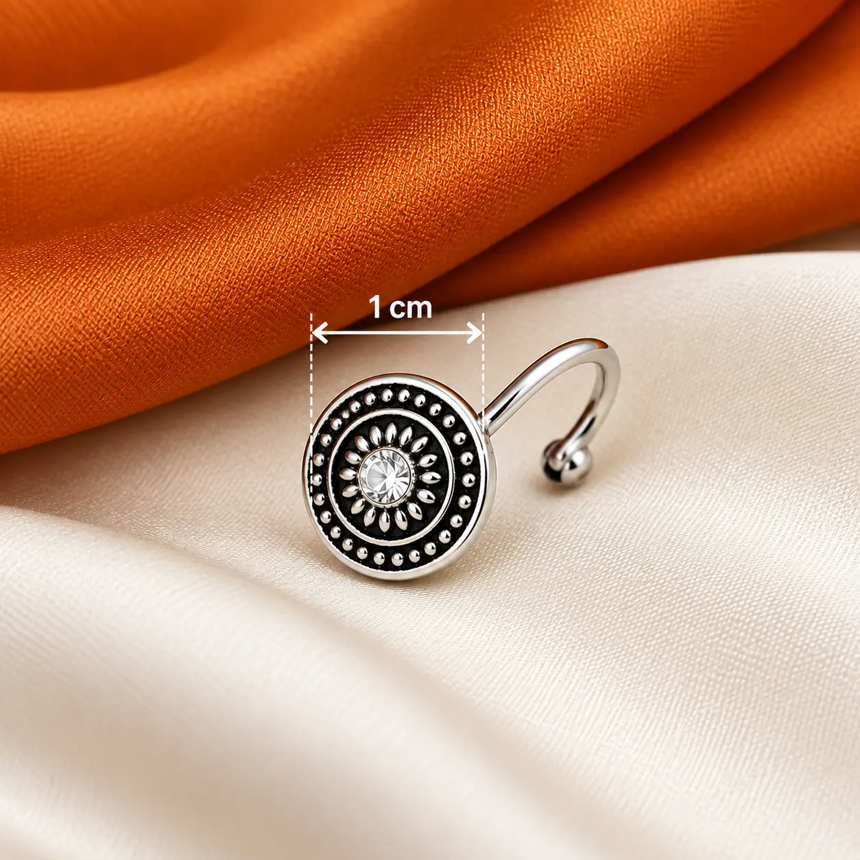 a_clean_product_photography_style_image_with_a_cl.png Silver-Tone Circular Stone Detail Nose Ring – image 3