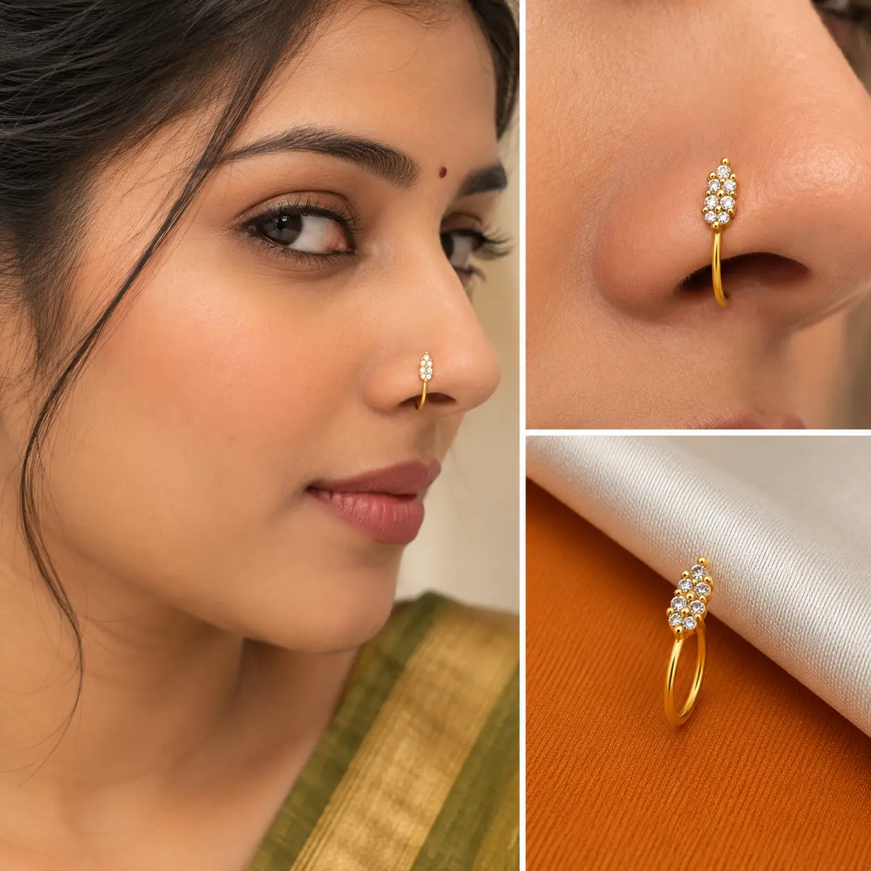 Cluster Hoop Nose Pin – image 2